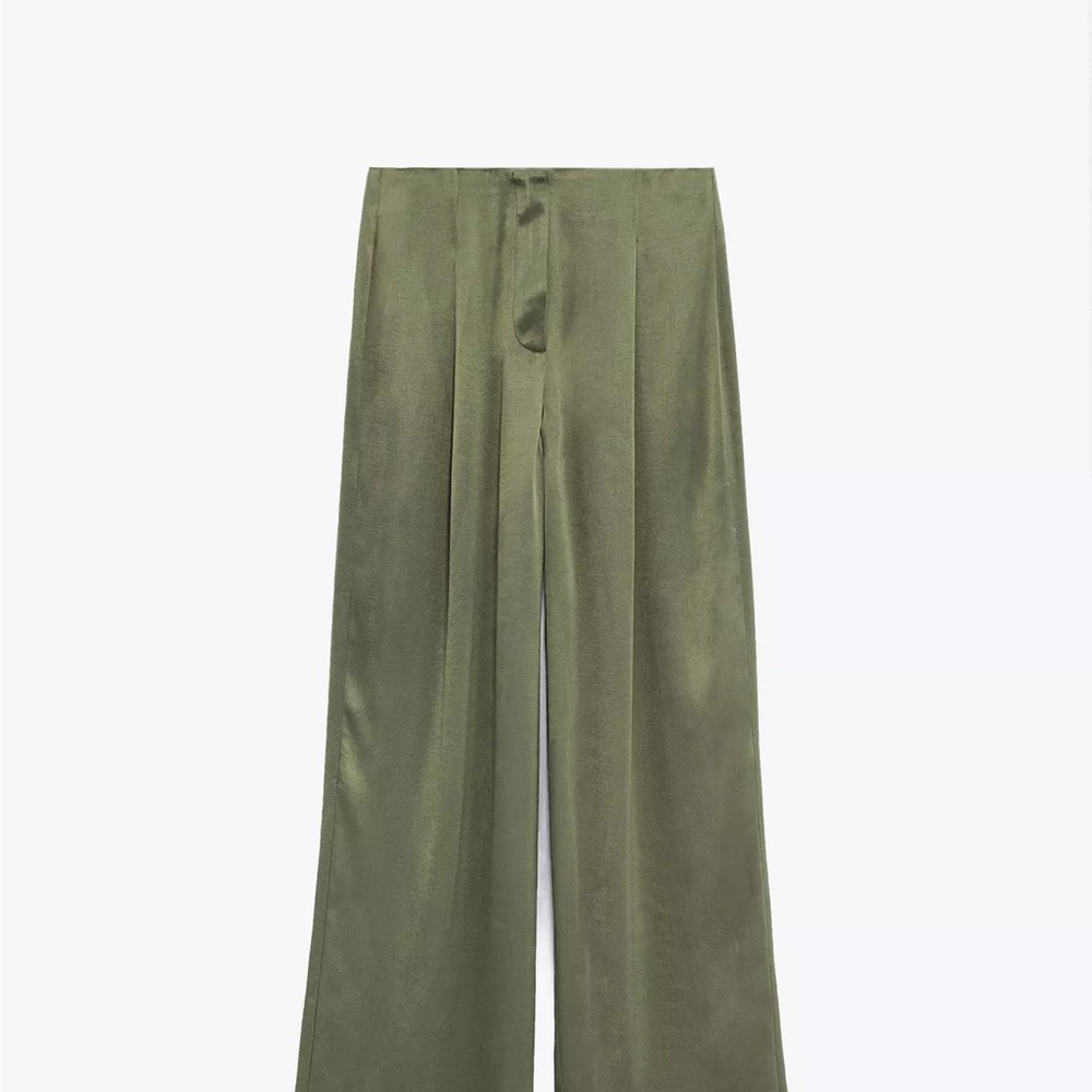 Zara Satin Effect Full Length Dart Pants